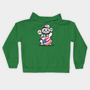 USA CAT FLAG PREMIUM DESIGN Kids Hoodie